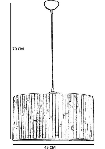 Bambu 010 Abajurlu Tekli Sarkıt Avize