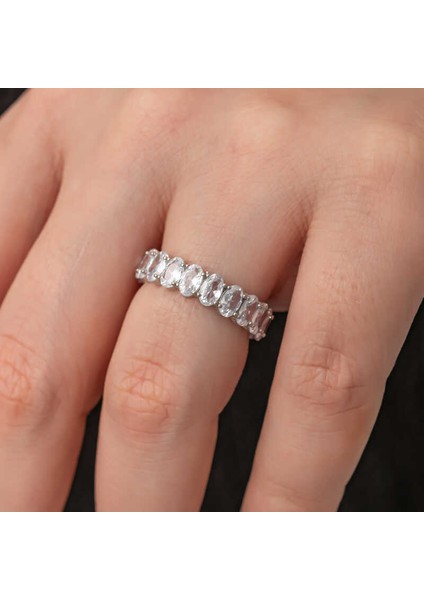 Gümüş Oval Taşlı Tamtur Kadın Yüzük indirimleri