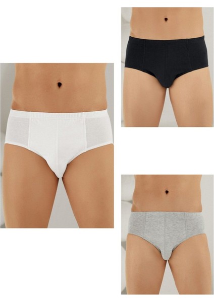 Erkek Külot Slip Pamuk 3'lü Paket Renkli - Xl