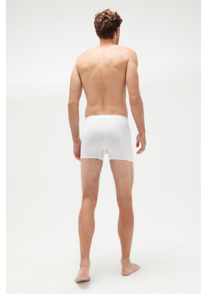 Erkek Modal Boxer 3'lü Paket Beyaz - M