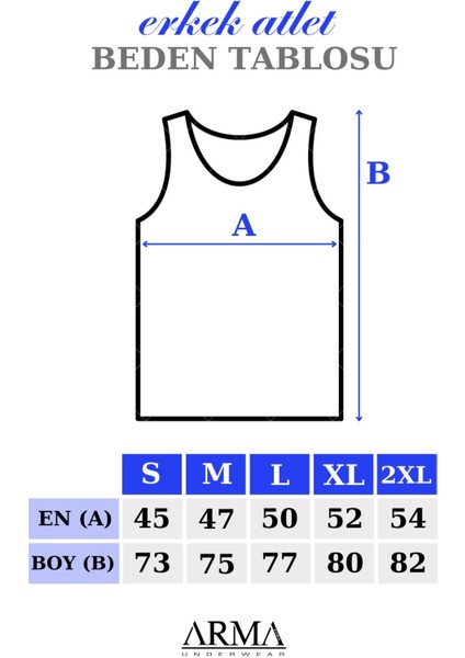 Erkek Penye Atlet %100 Pamuk 3'lü Paket Siyah - 2xl