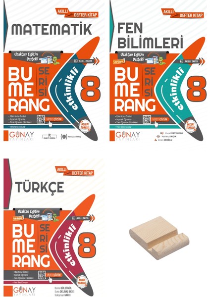 LGS 8.Sınıf Bumerang Etkinlikli Defter Matematik Fen Bilimleri ve Türkçe 3'Lü Set