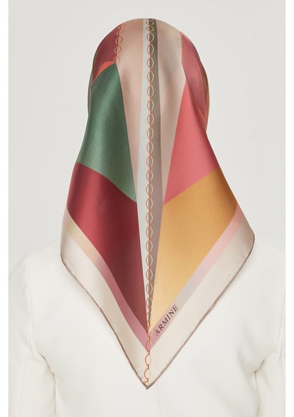 Nostalji Serisi %100 Twill Ipek Eşarp 8507D 05