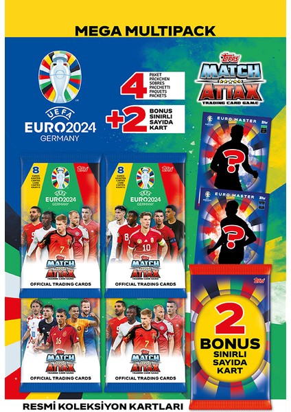 Mythos Cards Topps Official Euro 2024 Match Attax - Mega Multipack