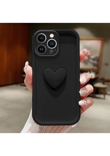 Apple iPhone 15 Pro Max Uyumlu Kılıf Zebana Amour Silikon Kılıf Siyah