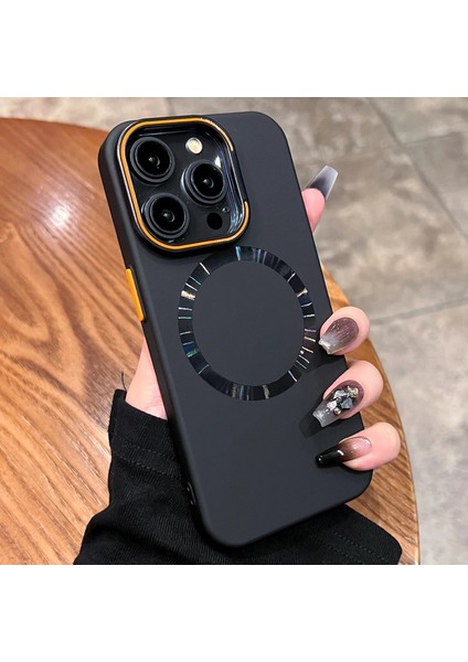 Apple iPhone 15 Pro Uyumlu Kılıf Zebana Titanium Rubber Kılıf (Kablosuz Şarj Destekli) Siyah Titanyum fiyatları