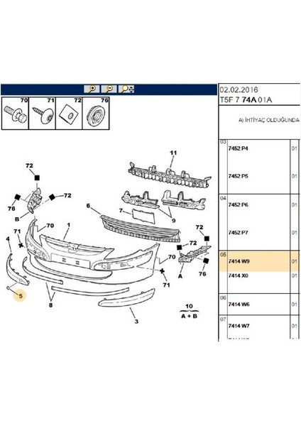 Ön Çeki Kapak 307 (7414.W9-BPE309138-ITH7414W9)