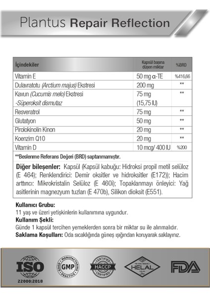 Repair Reflection - Vitamin E, Vitamin D, Koenzim Q10, Resveratrol 30 Kapsül- Cilt Sağlığına Destek