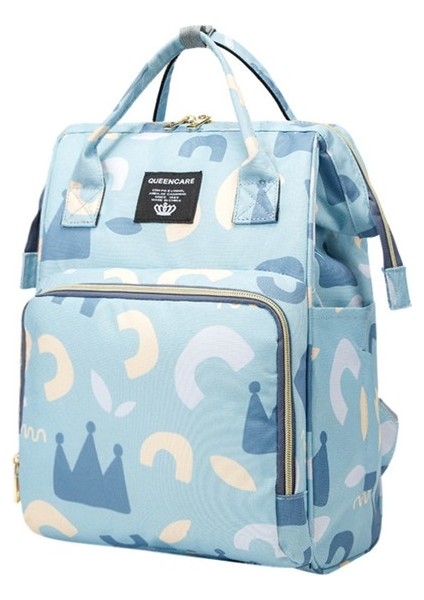 Su Geçirmez Çok Işlevli Anne Çantası Büyük Kapasiteli Sırt Çantası Bebek Bakım Çantası - Mavi (Yurt Dışından)