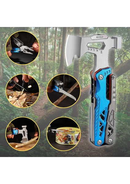 Outdoor Profesyonel Balta Çakı Çekiç Pense Kamp Piknik ve Doğa Çok Fonksiyonlu Alet Seti