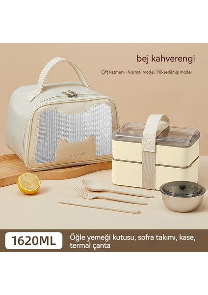 Japon Tarzı Kare Mikrodalga Isıtmalı Çift Katlı Öğle Yemeği Kutusu // Öğrenci Öğle Yemeği Kutusu DL113 (Yurt Dışından)