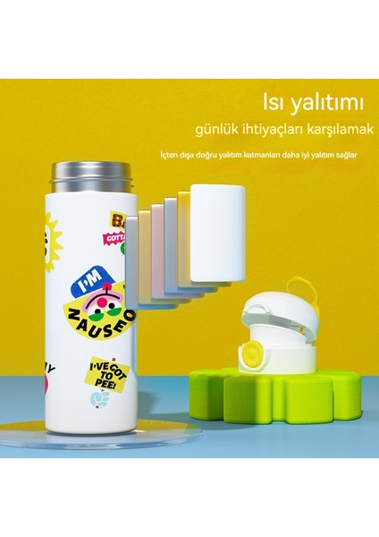 Çocuk 316 Paslanmaz Çelik Termos Bardak/yaratıcı Karikatür Taşınabilir Öğrenci Su Bardağı/iş Eğlence Termos Bardak, DL064 (Yurt Dışından)