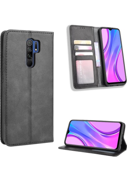 Xiaomi Redmi 9 Cüzdan Manyetik Kapatma Pu Deri Kılıf (Yurt Dışından)