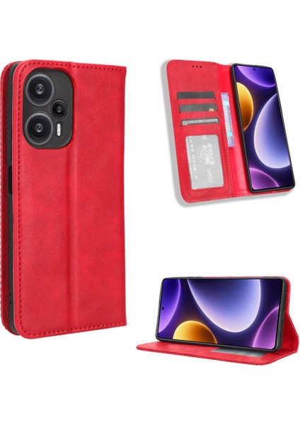 Xiaomi Poco F5 5g Cüzdan Manyetik Kapatma Pu Deri Kılıf (Yurt Dışından)