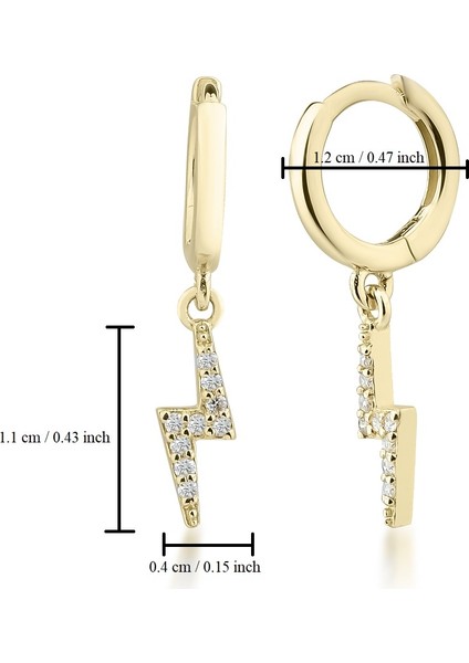 14 Ayar Altın Taşlı Şimşek Halka Küpe KRS-K10-14GEZ2 modelleri