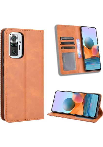 Xiaomi Redmi Not 10 Pro Manyetik Kapatma Cüzdan Pu Deri (Yurt Dışından)