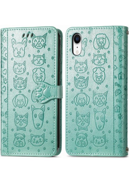 Iphone Xr Flip Kapak Kılıf Için Kılıf Kısa Kayış Karikatür Hayvanlar (Yurt Dışından) modelleri