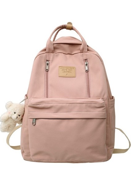 Liveasy Çok Işlevli Çift Fermuarlı Kadın Sırt Çantası Öğrenci Okul Çantası Beyaz (Yurt Dışından)