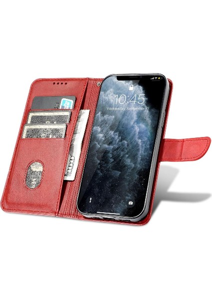 Samsung Galaxy A71 4g Manyetik Karbon Fiber Deri Folio Flip Case (Yurt Dışından)