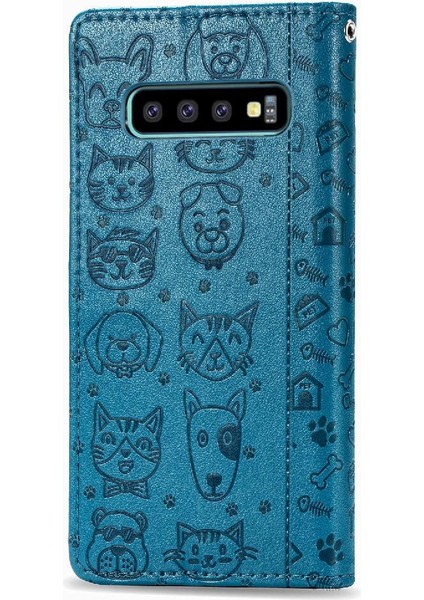 Samsung Galaxy S10 Artı Kılıf Karikatür Hayvanlar Kısa Kayış (Yurt Dışından)