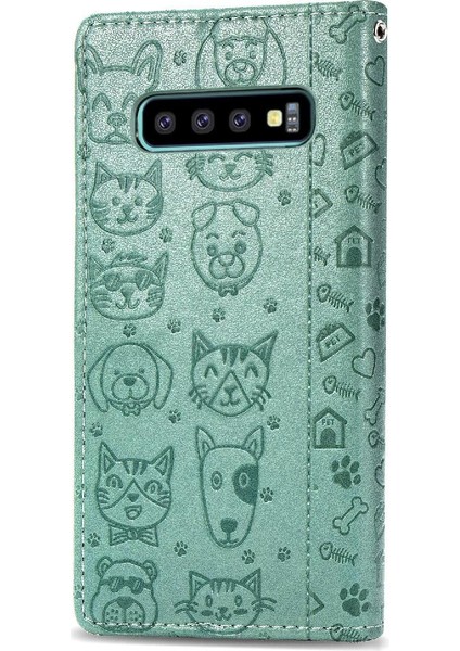 Samsung Galaxy S10 Artı Kılıf Karikatür Hayvanlar Kısa Kayış (Yurt Dışından)