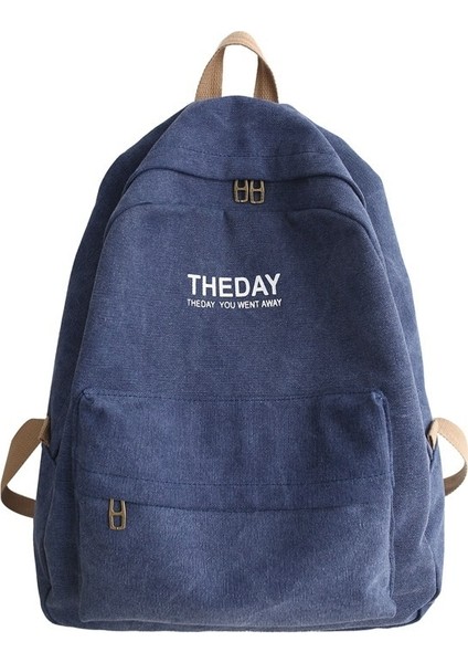 Üniversite Öğrencisi Keten Sırt Çantası Hong Kong Tarzı Düz Renk Basit Büyük Kapasiteli Rahat Sırt Çantası (Yurt Dışından)