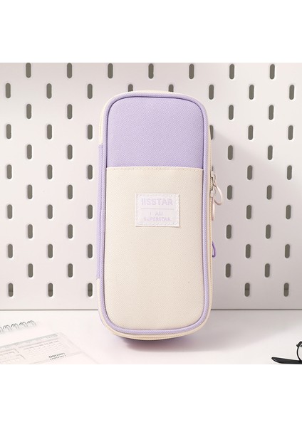 Renk Eşleştirme, Büyük Kapasiteli, Basit, Yüksek Görünümlü, Çok Katmanlı Depolama Kırtasiye Kutusu Kalem Çantası (Yurt Dışından)