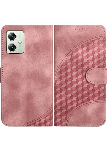 Motorola Moto G54 5g Manyetik Kart Tutucu Geometrik Desen Pu (Yurt Dışından)