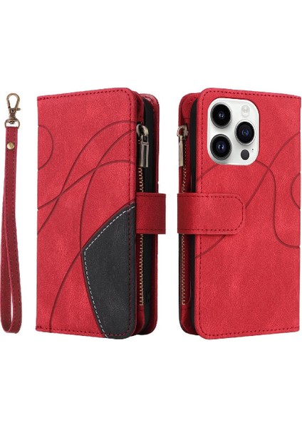 Kart Yuvası Standı Fermuar ile IPhone 14 Pro Kickstand Koruyucu Kılıf (Yurt Dışından)