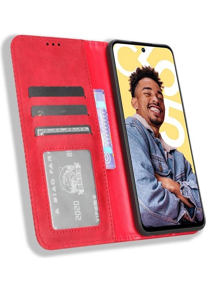 Realme C55 4g Cüzdan Manyetik Kapatma Pu Deri Için Kılıf (Yurt Dışından)