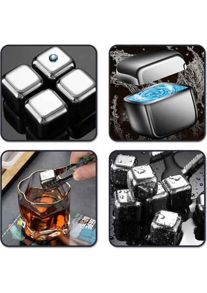 4'lü Küp Paslanmaz Çelik Buz Kalıbı Sulandırmayan Erimeyen Buz Küp Maşa DAHİL DEĞİLDİR fiyatları