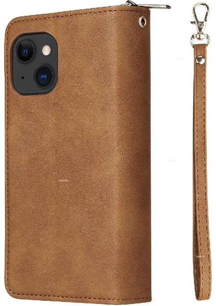 Iphone 15 Için Kılıf Kart Tutucu Fermuar Cep Cüzdan Kılıf 9 Kart Yuvaları ile (Yurt Dışından) indirimleri