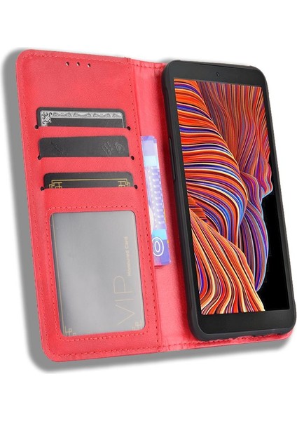 Samsung Galaxy Xcover 5 Manyetik Kapatma Cüzdan Pu Deri Kılıf (Yurt Dışından)