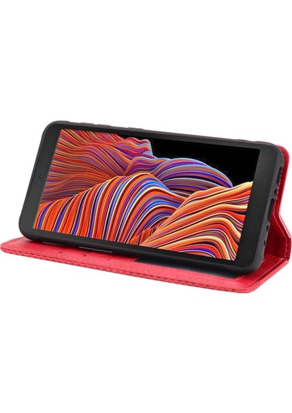 Samsung Galaxy Xcover 5 Manyetik Kapatma Cüzdan Pu Deri Kılıf (Yurt Dışından)
