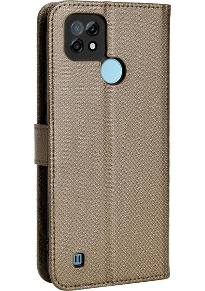 Realme C21 Kart Tutucu Kapak Manyetik Cüzdan Kickstand Için Kılıf (Yurt Dışından)