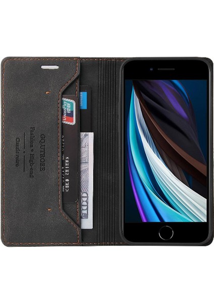IPhone 7/8 Için Kılıf Kickstand Premium Deri Iki Kart Yuvaları Prim (Yurt Dışından)