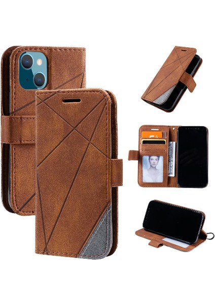 IPhone 13 Için Kılıf Mini Kart Tutucu Kickstand Cüzdan Flip Folio Manyetik (Yurt Dışından)