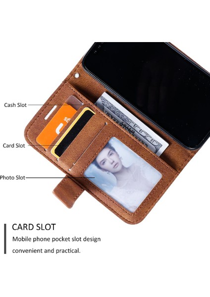 IPhone 13 Için Kılıf Mini Kart Tutucu Kickstand Cüzdan Flip Folio Manyetik (Yurt Dışından)