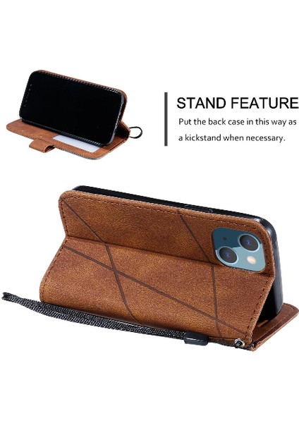 IPhone 13 Için Kılıf Mini Kart Tutucu Kickstand Cüzdan Flip Folio Manyetik (Yurt Dışından)