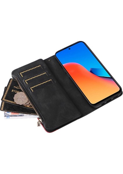 Xiaomi Redmi Için Kılıf 12 4g Kart Yuvası Standı ile Dokuz Kart Yuvaları Fermuar (Yurt Dışından)