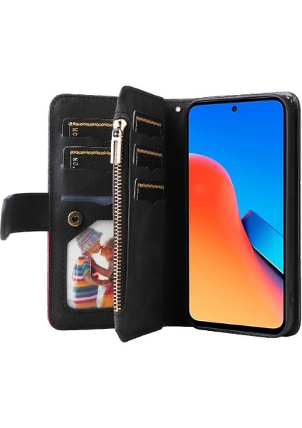 Xiaomi Redmi Için Kılıf 12 4g Kart Yuvası Standı ile Dokuz Kart Yuvaları Fermuar (Yurt Dışından)