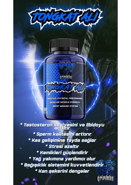 Tongkat Alı + Fadogia agrestis 600 mg 60 Kapsül