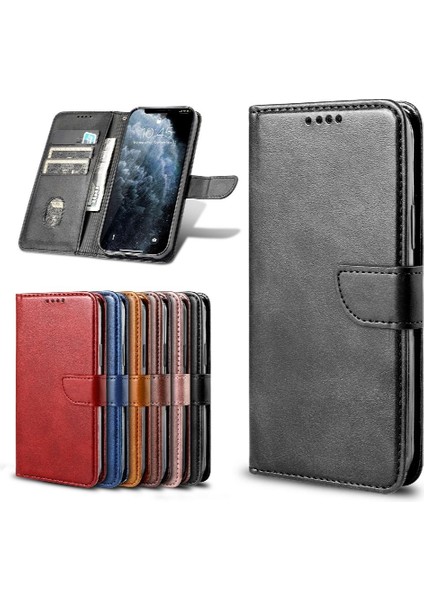 Kart Tutucu Kickstand Deri Folio Flip Case ile Oneplus 12R Için Kılıf (Yurt Dışından)