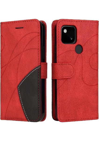 Kart Yuvası Standı ile Google Piksel 5 Için Kılıf Pu Deri Flip Folio Kılıf (Yurt Dışından)