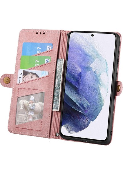 Samsung Galaxy S21 Ultra Darbeye Deri Kılıf Için Flip Case Basit (Yurt Dışından)