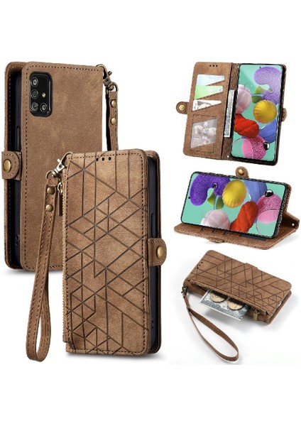 Samsung Galaxy A71 5g Için Flip Case Deri Kılıf Cüzdan Darbeye Basit (Yurt Dışından)