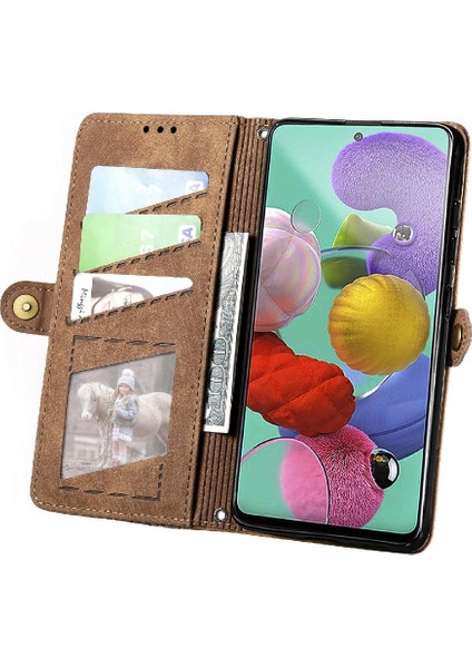 Samsung Galaxy A71 5g Için Flip Case Deri Kılıf Cüzdan Darbeye Basit (Yurt Dışından)
