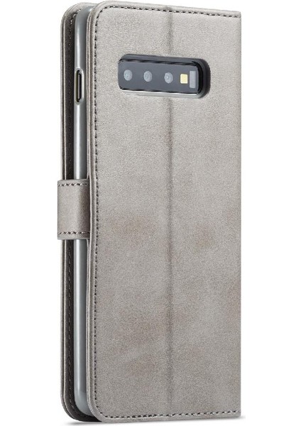 Samsung Galaxy S10 Artı Buzağı Doku Yatay Çevir Deri Kılıf (Yurt Dışından)