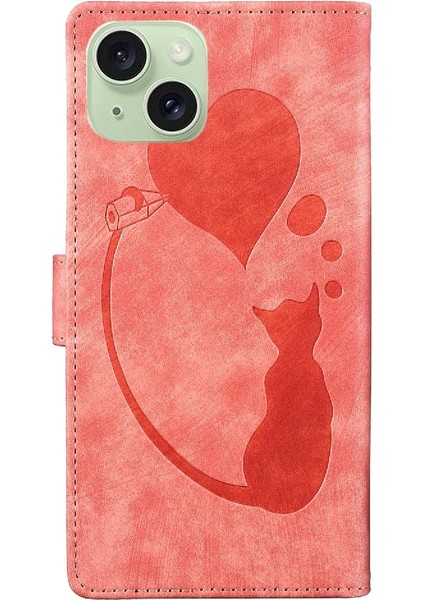 IPhone 15 Için Kılıf Kabartmalı Sevimli Kedi Cüzdan Kılıf Kart Cep Flip Folio (Yurt Dışından) indirimleri