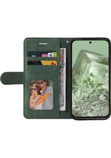 Kart Yuvası Standı Iki Renkli Dikiş Pu Flip ile Google Piksel 8A Için Kılıf (Yurt Dışından) indirimleri